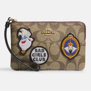 Disney X Coach Corner Zip Wristlet With Ursula
